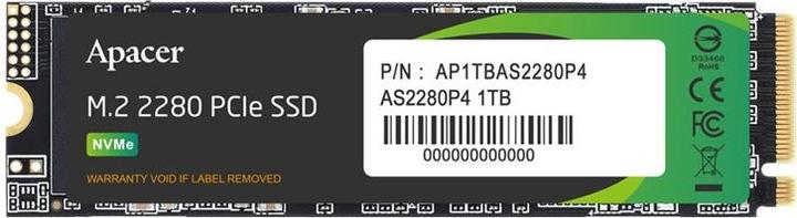 Actual product image Apacer SSD 1TB 2000/3000 P2280P4 PCIe APA| AP1TBAS2280P4-1 - Solid State Disk - NVMe (1000 GB, M.2 2280)
