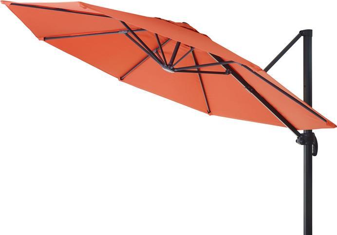 Actual product image Swisshandel24 Gastronomy traffic light umbrella, parasol, round Ø 3m polyester aluminium/steel 23kg, terracotta (3 m)