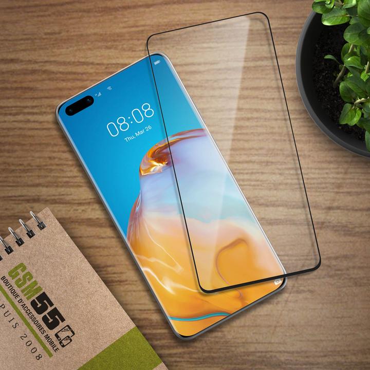 Produktbild Akashi 9H Displayschutzfolie für Huawei P40 – Rand Schwarz (1 Stück, Huawei P40)