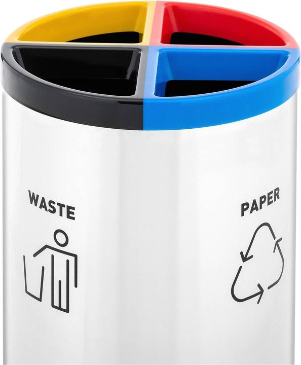 Produktbild Ulsonix Abfalleimer rund mit Trennsystem Edelstahl / Kunststoff Grün / Blau / Rot / Gelb (45 l)