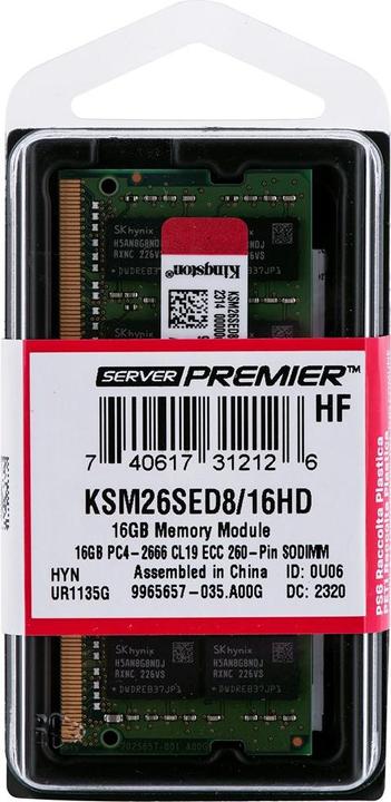 Actual product image Kingston KSM26SED8/16HD (1 x 16GB, 2666 MHz, DDR4-RAM, SO-DIMM)
