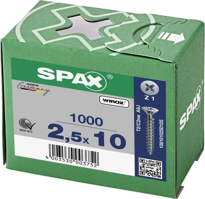 Actual product image Spax Chipboard screws SK PZ1 2,5x10 mm (1000 Screws per piece)