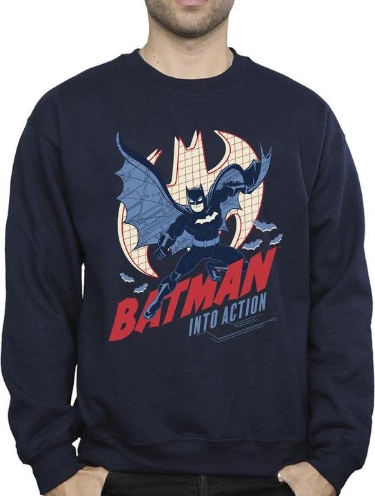 Actual product image Mens Batman Into Action Cotton Sweatshirt (S)