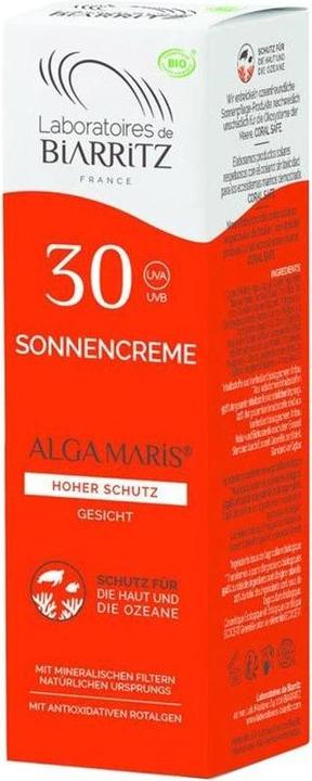 Actual product image Laboratoires de Biarritz Alga Maris Organic Sunscreen (Sun cream face, SPF 30, 50 ml, 81 g)