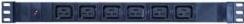 Productafbeelding Exertis Connect 19" PDU 6 x IEC19-contactdoos in aluminium behuizing 1U, 3 x 1,5 mm kabel 2,5m, RAL 9005 zwart