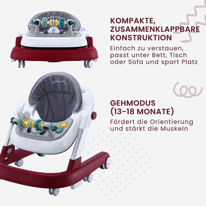 Produktbild Hermex Baby Walker Lauflernwagen Lauflernhilfe Laufwagen Gehfrei Laufhilfe Kleinkinder