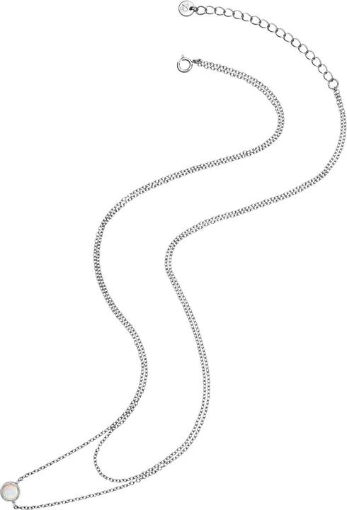 Actual product image Glanzstücke München Ladies sterling silver opal (synth.) silver 42.0/36.0 cm base chain + 5.0 cm extension - 29974 (Sterling Silver)