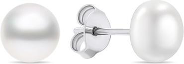 Brilio Silver - Charmants boucles d'oreilles en argent avec de vraies perles EA585/6/7/8W - Diamètre : 0.8