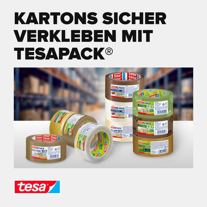 Image du produit tesa tesapack ECO & STRONG Ruban d'emballage - Ruban d'emballage écologique en plastique 100 % recyclé (50 mm)