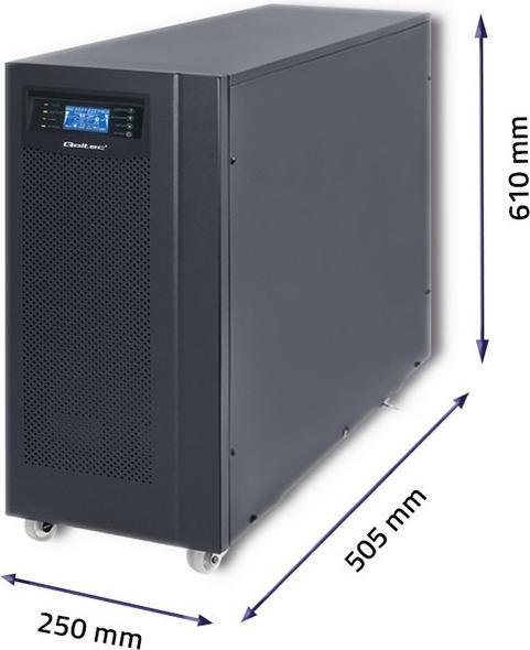 Immagine prodotto Qoltec Onda sinusoidale pura 53044 (10000 VA, 800 W, Doppio convertitore online UPS)