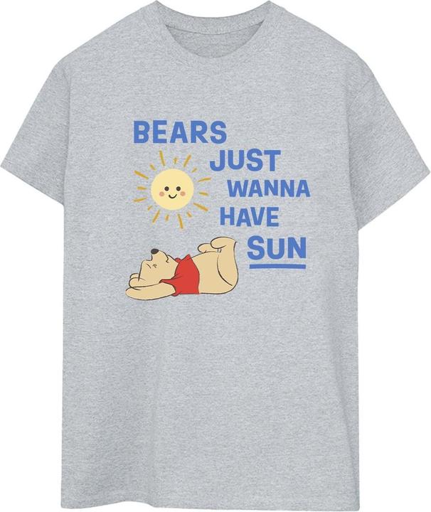 Actual product image Disney Womens/Ladies Winnie The Pooh Bears Just Wanna Have Sun Cotton Boyfriend T-Shirt (XXL)
