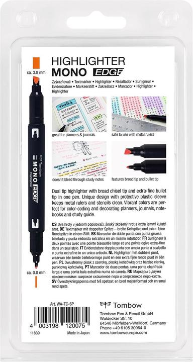Produktbild Tombow Mono Edge (Multicolor, 3.80 mm, 6 x)