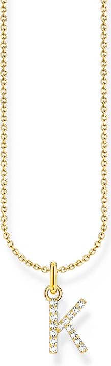 Actual product image Thomas Sabo Chain with letter pendant K gold-plated (925 sterling silver, 750 yellow gold gilding, 38 - 45 cm)