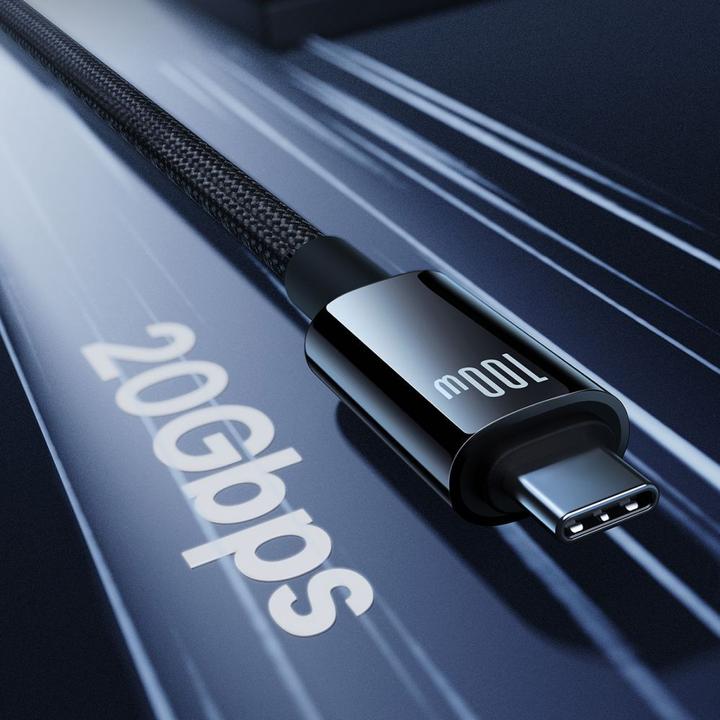Image du produit Baseus Tungsten Gold Câble USB-C 3.2 / USB-C 3.2 100W 4K 60Hz 1.5m - noir (1.50 m, USB 3.2)