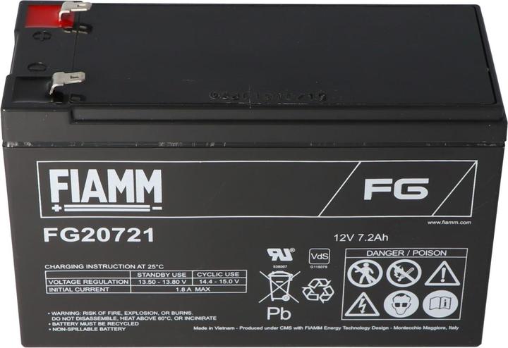 Actual product image Fiamm Battery FG20721 with 4,8mm plug contacts (12 V, 7.20 Ah)