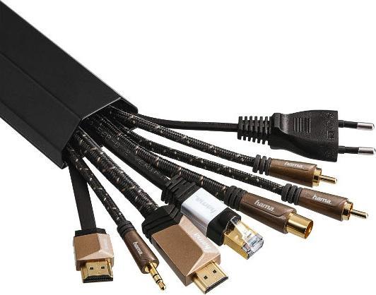 Actual product image Hama Aluminium cable duct, angular, 110 x 5 x 2.6 cm, black (Duct, 110 cm)