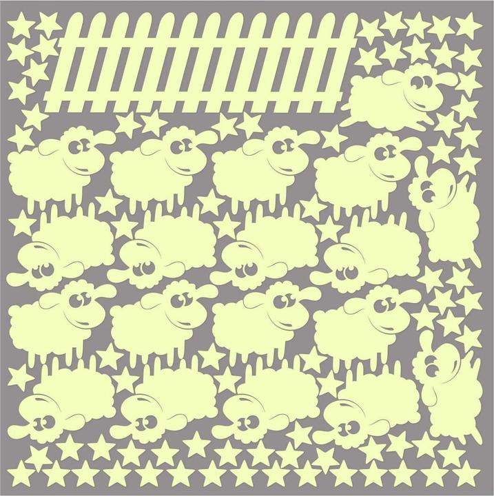 Produktbild Trenddeko Leuchtsterne Schafe zählen (21 x 21 cm)