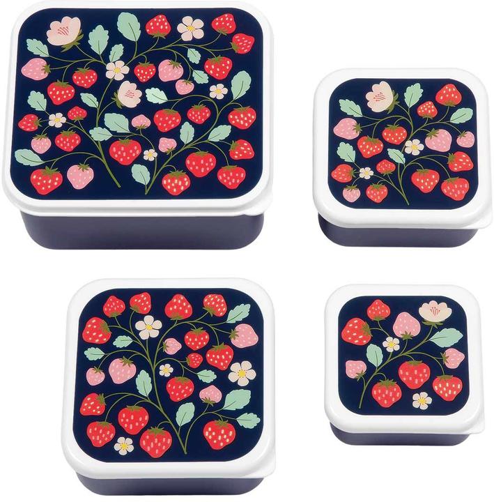 A Little Lovely Company Scatola per il pranzo, set da 4, fragole