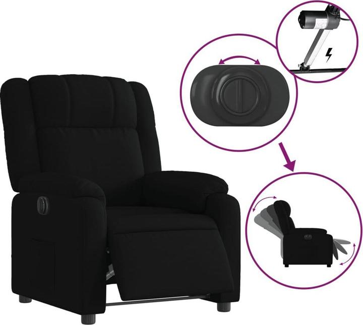 Produktbild VidaXL Relaxsessel Fernsehsessel Liegesessel Sessel Elektrisch Schwarz Stoff