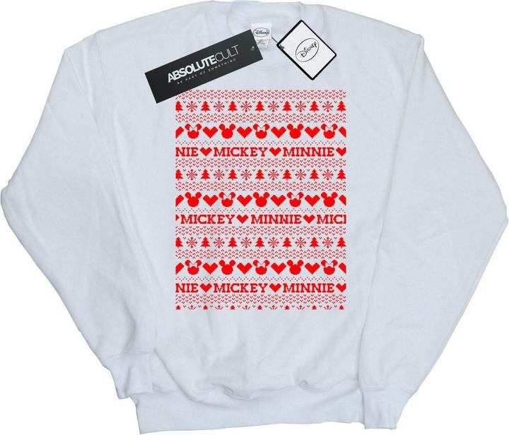 Actual product image Disney Mens Mickey And Minnie Christmas Fair Isle Sweatshirt (XXL)