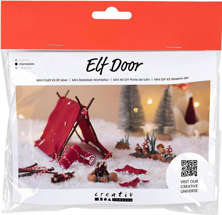 Creativ Company Mini Paraphernalia Elf Door / Secret Santa Scene Camping