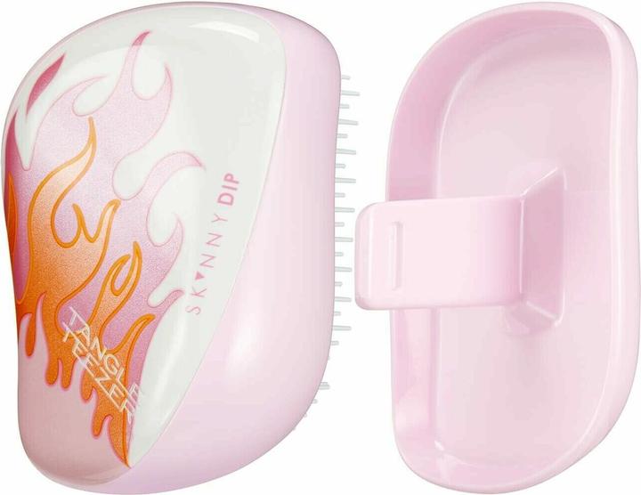 Produktbild Tangle Teezer Perie pentru par Compact Styler Smooth & Shine Skinny Dip Flames, Roz Alb