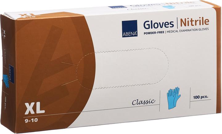 Image du produit Abena Classic gants nitrile XL 240mm non poudrés non stériles bleu 100 pc (XL)