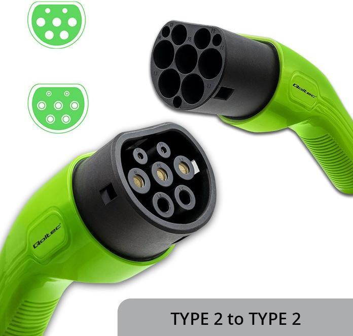 Produktbild Qoltec 52473 EV-Kabel Typ 2 (11 kW, 16 A, 5 m)