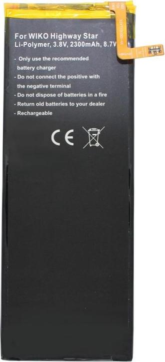 Actual product image Wiko Highway Star battery, Highway Star 4G Dual SIM, TLP15016