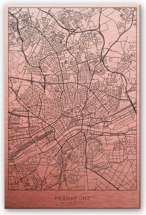 Image du produit Trenddeko Effet cuivre Plan de la ville de Francfort (40 x 60 cm)