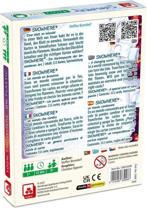 Nutritional values and ingredients Snowhere (French)
