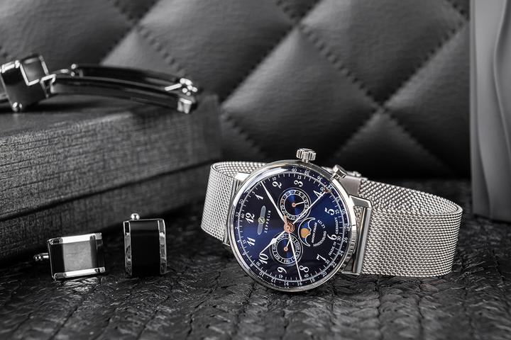 Actual product image Zeppelin LZ129 Hindenburg 7036M-3 Quartz Blue Watch (259102) (Analogue wristwatch, 40 mm)