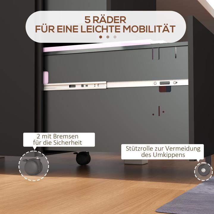 Produktbild Vinsetto Rollcontainer mit 2 verschliessbaren Schubladen