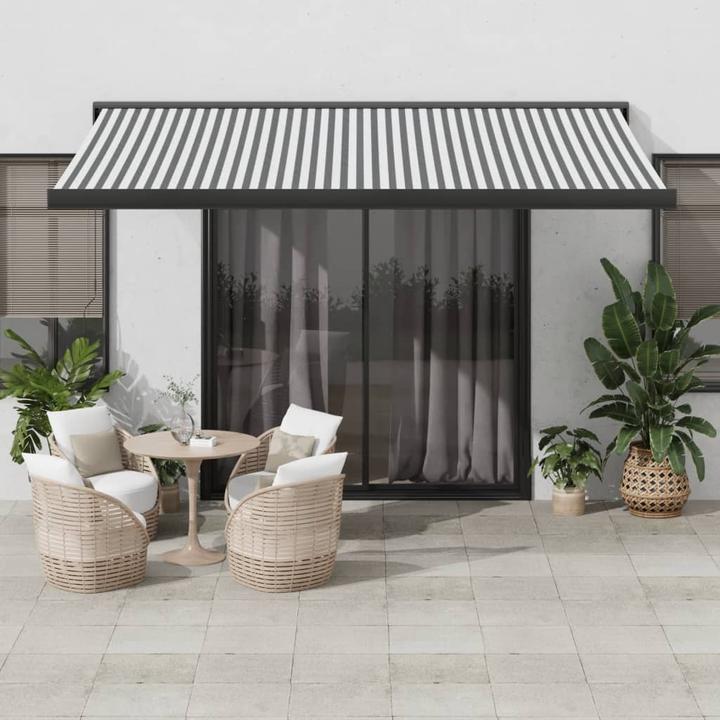 Image du produit VidaXL Markise Einziehbar Gelenkarmmarkise Sonnenmarkise Anthrazit Weiss Stoff (4.50 m)
