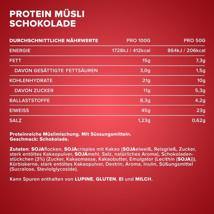 Nährwerte und Zutaten IronMaxx Protein Müsli (550g Beutel) (550 g)