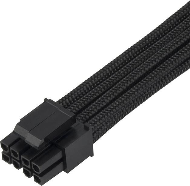 Actual product image Silverstone Power Extension Cable 8-8(4+4)Pin 0.08mm Black