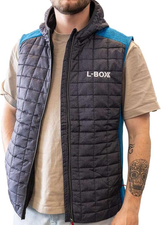 Immagine prodotto L-Boxx Gilet ibrido da uomo in maglia di pile - royal melange / antracite melange taglia S (S)