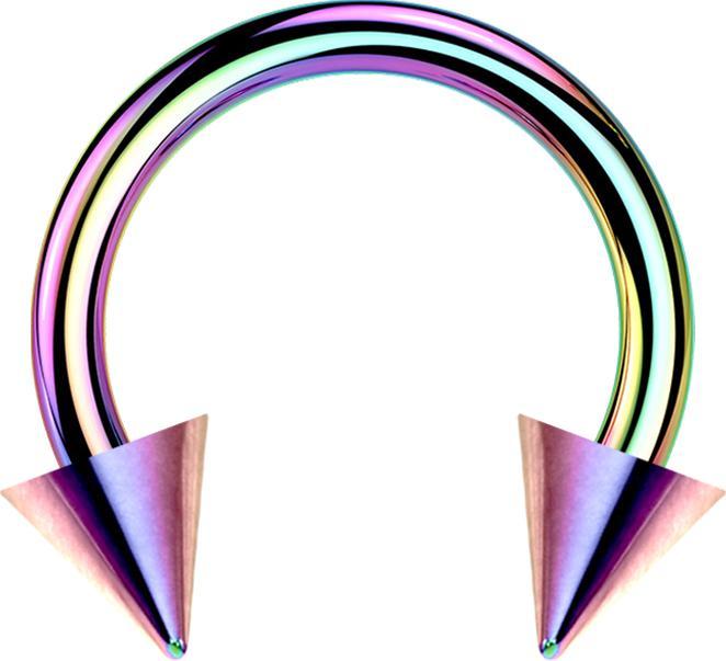 Star Piercing Micro Circular Barbell farbig mit zwei Cones (ohne Messing, Chirurgenstahl 316L)