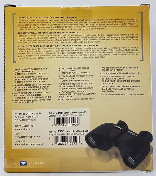 Produktbild Steiner Fernglas Safari Ultrasharp 8x25 (8 x, 25 mm)