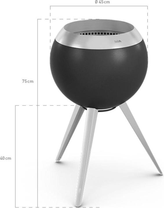 Actual product image Höfats MOON 45 fire bowl with high base (45 cm)