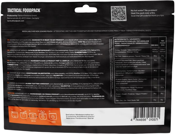 Immagine prodotto Tactical Foodpack Pasta al salmone con vino bianco (105 g)