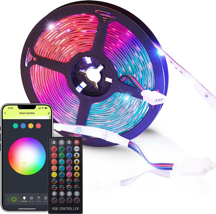 Immagine prodotto Casativo Strisce LED RGB WLAN con app e controllo audio (RGB, 500 cm, Interno)