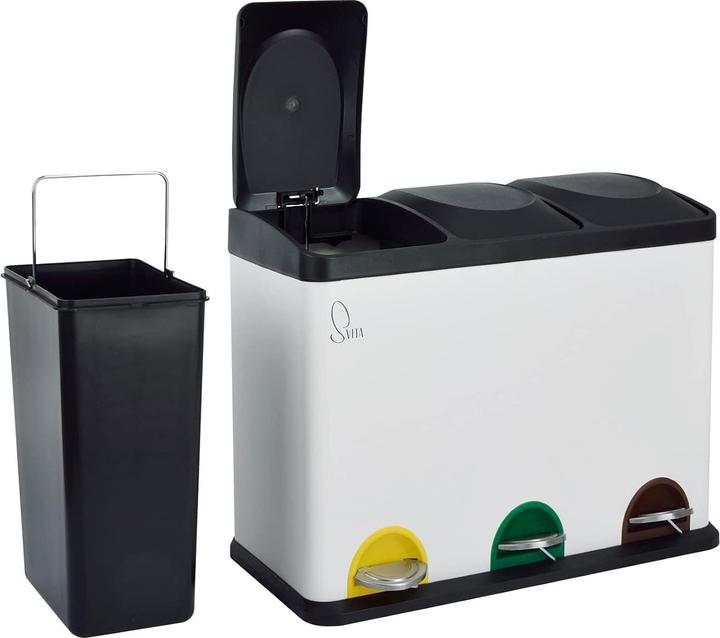 Actual product image Svita 3er-Set Treteimer für Mülltrennung (45 l)