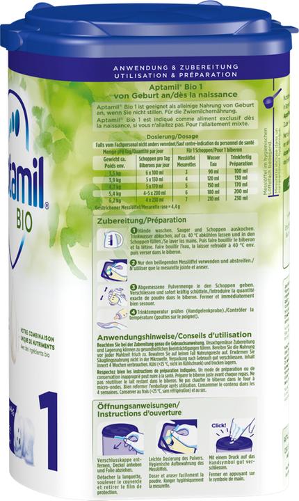 Immagine prodotto Aptamil Organico 1 (800 g, dalla nascita)