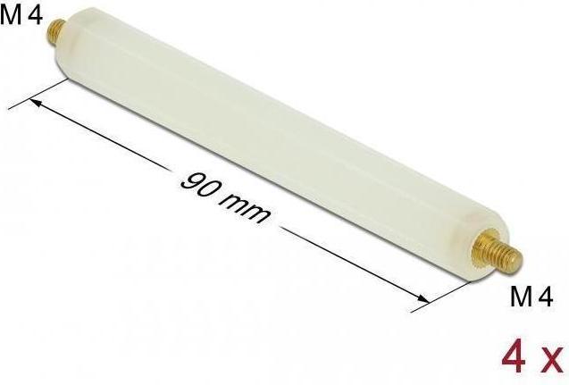 Immagine prodotto Delock Distanziatore M4 x M4, esagonale, esterno / esterno, 90 mm naturale 4 pezzi