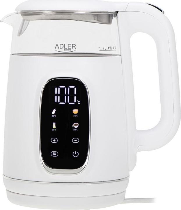 Actual product image Adler AD 1305 electric kettle white/silver (1.70 l)