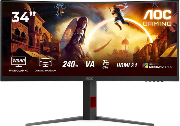 AOC 86,4cm (34") CU34G4Z 21:09 2xHDMI+2xDP+USB blackred (3440 x 1440 pixels, 34")