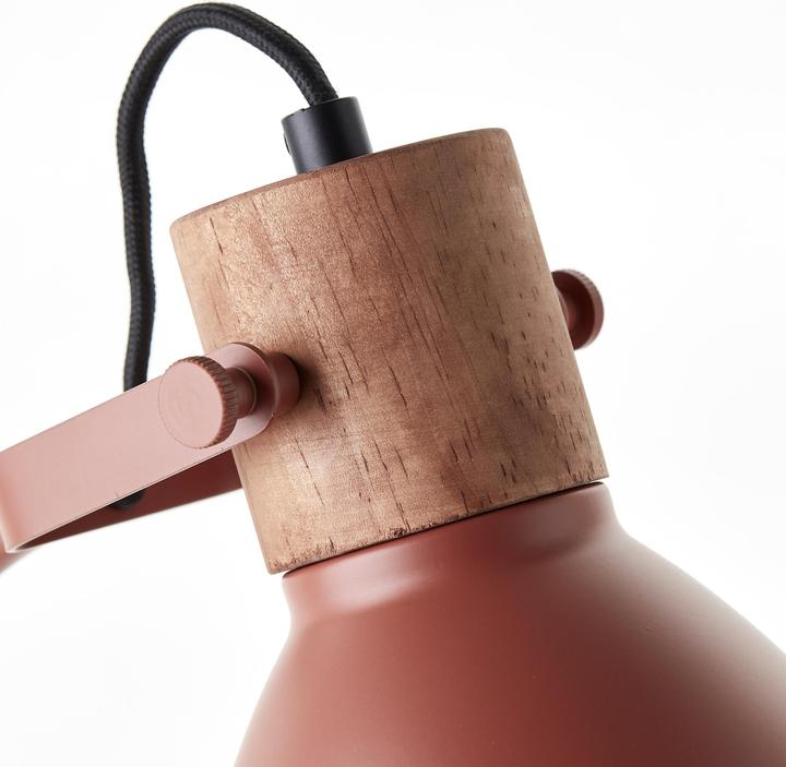Actual product image Brilliant Erena Table Lamp 52cm red metal/wood cord intermediate switch 1x A60 (E27)