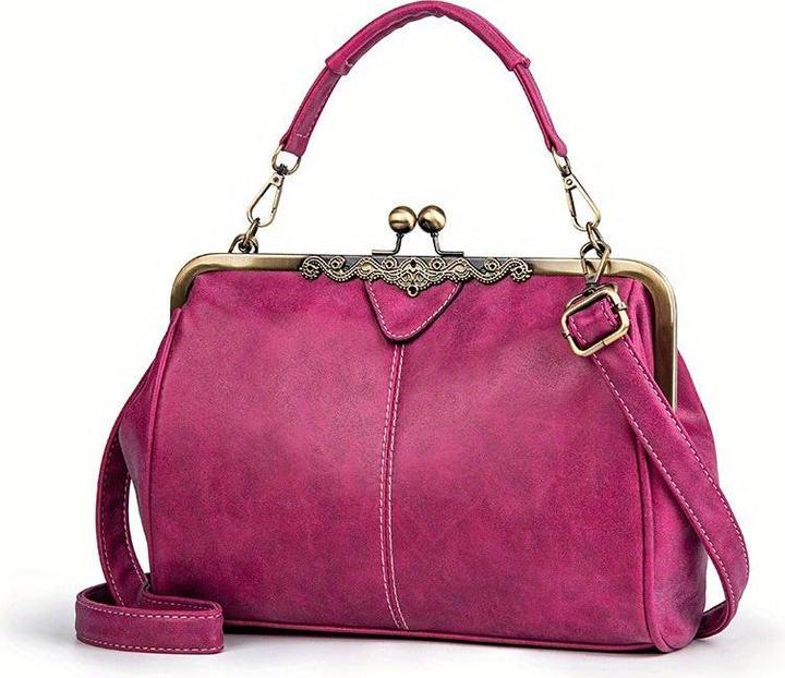 Actual product image Only-Bags.Store Schicke Retro-inspirierte Umhängetasche - dickes Kunstleder, abnehmbarer Riemen, klassische