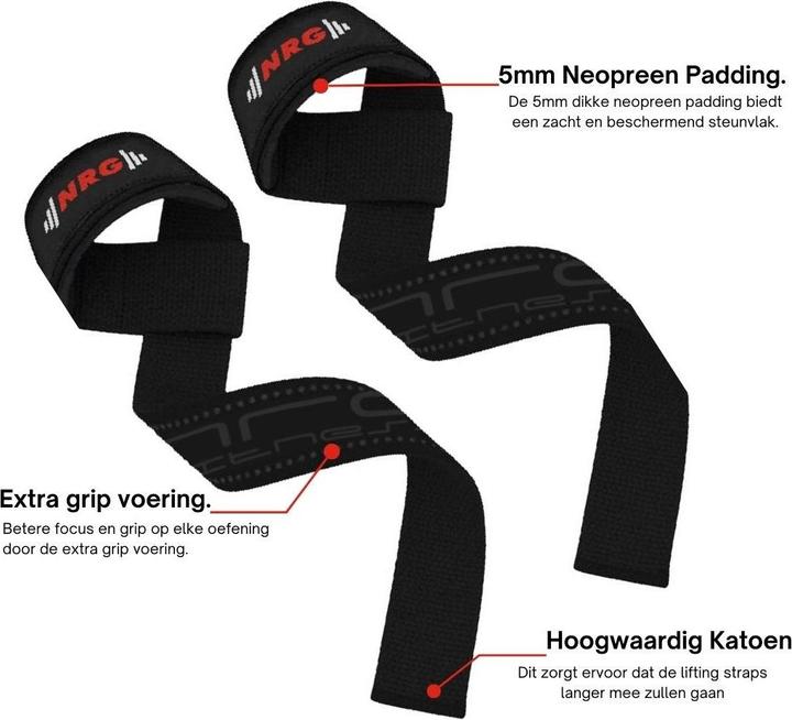 Actual product image NRG Fitness Deadlift Straps Deluxe